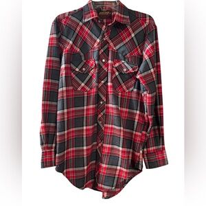 Pelham Men's Red, Black and Gray Plaid Shirt